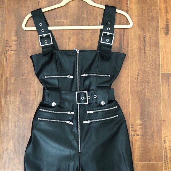 we wore what Other - We Wore What Faux Leather Jumpsuit
